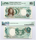 Philippines 5 Piso 1949 (ND 1969) PMG 65 Gem UNC EPQ