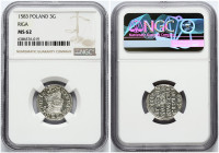 Poland Trojak 1583 Riga NGC MS 62