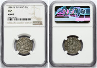 Poland Trojak 1588 Riga NGC MS 62