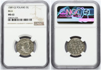 Poland Trojak 1589 Riga NGC MS 62
