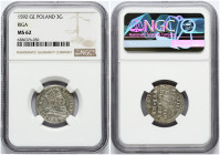 Poland Trojak 1592 Riga NGC MS 62
