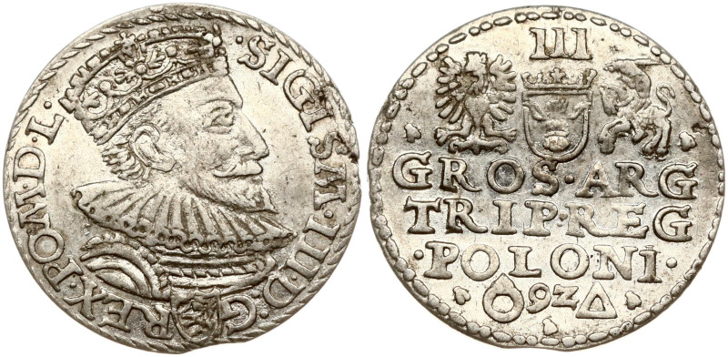 Poland. Zygmunt III Waza (1587–1632). Trojak 1592, Malbork. Silver 2.48 g. Iger ...