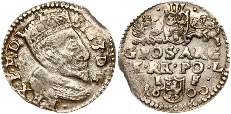 Poland. Zygmunt III Waza (1587–1632). Trojak 1600 IF, Lublin. (in the legend SIG...