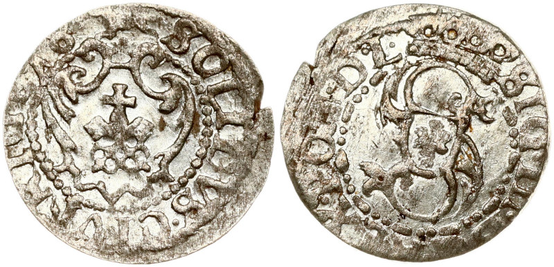 Poland. Zygmunt III Waza (1587-1632). Solidus 1618, Riga. Billon 0.86 g. KM-5.