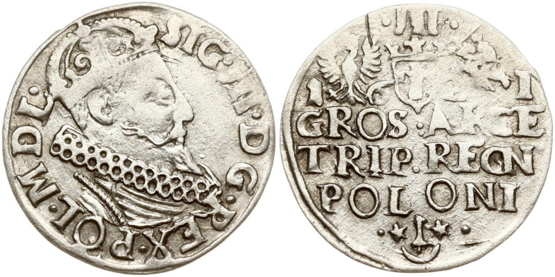 Poland. Zygmunt III Waza (1587-1632). Trojak 1621, Krakow. Silver 1.87 g. Iger K...