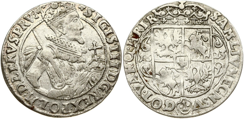 Poland 1 Ort 1623 (PRV.M) Bydgoszcz. Sigismund III Vasa (1587-1632). Obverse: Cr...