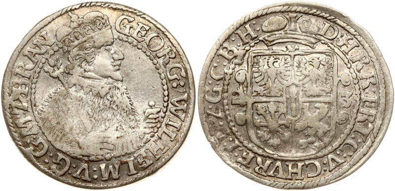 Prussia under Poland. Georg Wilhelm (1619–1640). Ort 1623, Konigsberg. Silver 6....