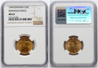 Romania 20 Lei 1944 Romanian Kings NGC MS 62