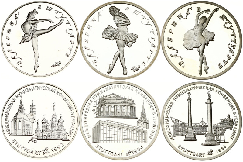 Russia. Silver Medals 1992-1995, Ballet Stuttgart Show. Silver .925, .999, .999,...