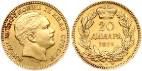 Serbia 20 Dinara 1879 A