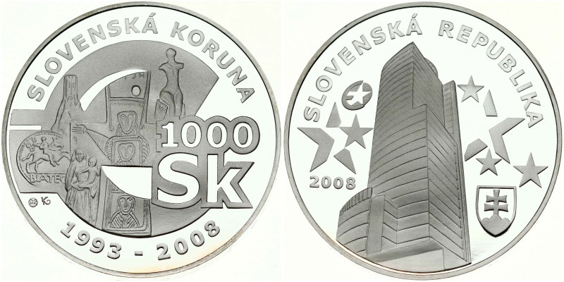 Slovakia 1000 Korun 2008 Farewell To The Slovak Koruna. Obverse Lettering: SLOVE...