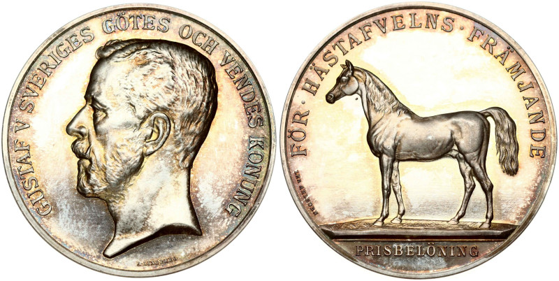 Sweden Medal ND (1907-1950) Horse Breeding. Gustaf V (1907-1950); A. Lindberg; F...