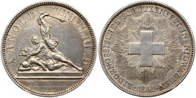 Switzerland 5 Francs 1861 Nidwalden Shooting Festival