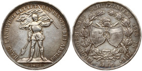 Switzerland 5 Francs 1869 Zug Shooting Festival