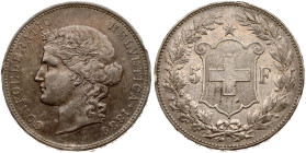 Switzerland 5 Francs 1889 B Head of Helvetia