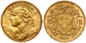 Switzerland 20 Francs 1915 B Vreneli