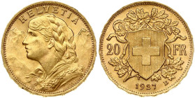 Switzerland 20 Francs 1927B Vreneli