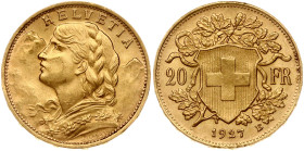 Switzerland 20 Francs 1927 B Vreneli