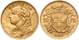 Switzerland 20 Francs 1947 B Vreneli