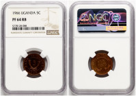 Uganda 5 Cents 1966 NGC PF 64 RB TOP POP