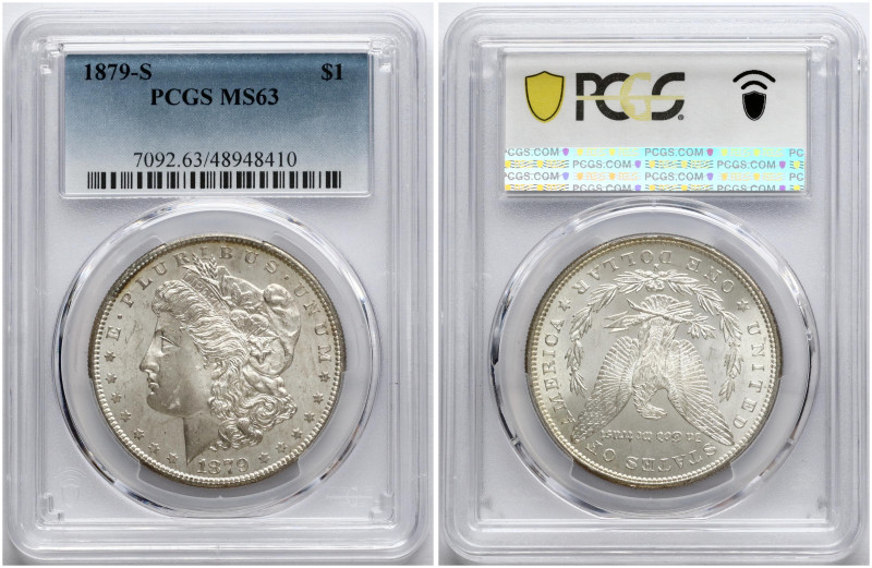 USA. Morgan Dollar 1879 S, San Francisco. Silver KM 110. PCGS MS 63.