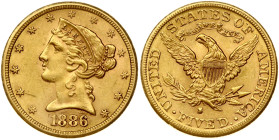 USA 5 Dollars 1886 S