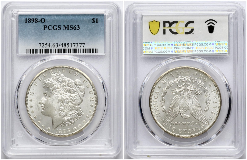 USA. Morgan Dollar 1898 O, New Orleans. Silver. KM 110. PCGS MS 63