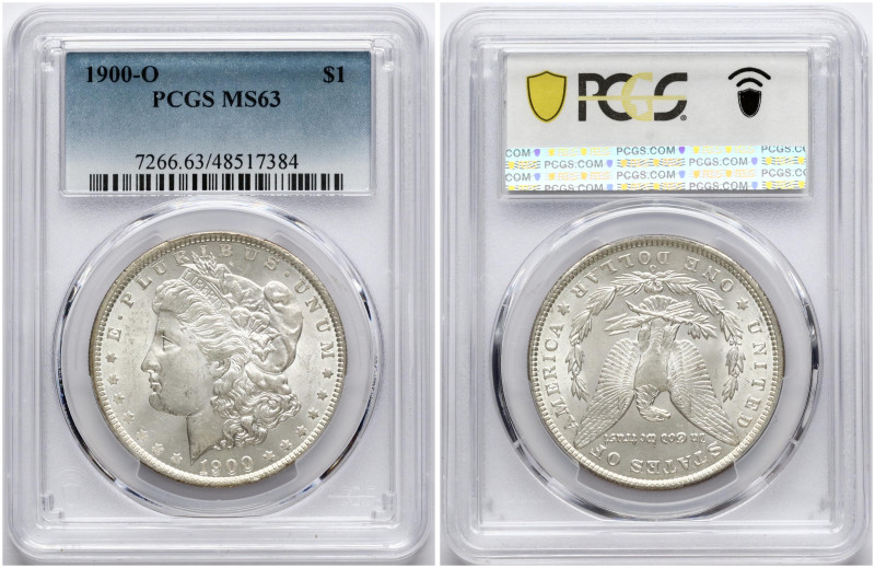 USA. Morgan Dollar 1900 O, New Orleans. Silver. KM 110. PCGS MS 63.