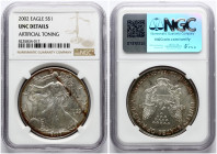 USA Dollar 2002 'American Silver Eagle' NGC UNC DETAILS