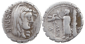 The Roman Republic
 A. Postumius A.f. Sp.n. Albinus, 81 BC. AR Denarius 3.74 g. Rome. HISPAN Veiled head of Hispania to right. Rev. A• - POST•A•F - S ...
