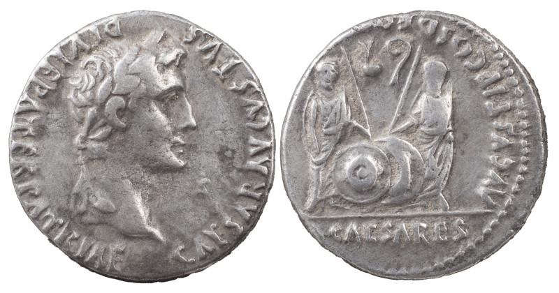 The Roman Empire
Augustus, 27 BC-AD 14. AR Denarius 3.85 g. Lugdunum, 2 BC-AD 4....