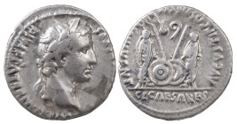 The Roman Empire
Augustus, 27 BC-AD 14. AR Denarius 3.73 g. Lugdunum, 2 BC-AD 4. CAESAR AVGVSTVS DIVI F PATER PATRIAE Laureate head of Augustus to rig...