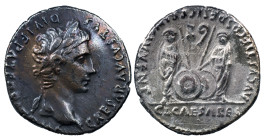 The Roman Empire
Augustus, 27 BC-AD 14. AR Denarius 3.66 g. Lugdunum, 2 BC-AD 4. CAESAR AVGVSTVS DIVI F PATER PATRIAE Laureate head of Augustus to ri...