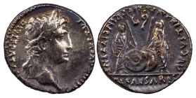 The Roman Empire
Augustus, 27 BC-AD 14. AR Denarius 3.59 g. Lugdunum, 2 BC-AD 4. CAESAR AVGVSTVS DIVI F PATER PATRIAE Laureate head of Augustus to rig...