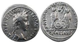 The Roman Empire
Augustus, 27 BC-AD 14. AR Denarius 3.78 g. Lugdunum, 2 BC-AD 4. CAESAR AVGVSTVS DIVI F PATER PATRIAE Laureate head of Augustus to rig...