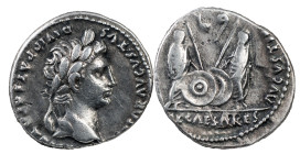 The Roman Empire
Augustus, 27 BC-AD 14. AR Denarius 3.73 g. Lugdunum, 2 BC-AD 4. CAESAR AVGVSTVS DIVI F PATER PATRIAE Laureate head of Augustus to rig...