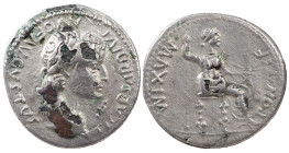 The Roman Empire
 Tiberius, 14-37. AR Denarius 2.75 g, Lugdunum, 15-18. TI CAESAR DIVI AVG F AVGVSTVS Laureate head of Tiberius to right. Rev. PONTIF ...