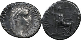 The Roman Empire
 Tiberius, 14-37. AR Denarius 3.66 g, Lugdunum, 15-18. TI CAESAR DIVI AVG F AVGVSTVS Laureate head of Tiberius to right. Rev. PONTIF ...
