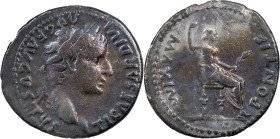 The Roman Empire
 Tiberius, 14-37. AR Denarius 3.67 g, Lugdunum, 15-18. TI CAESAR DIVI AVG F AVGVSTVS Laureate head of Tiberius to right. Rev. PONTIF ...