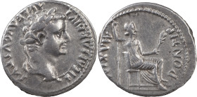 The Roman Empire
Tiberius, 14-37. AR Denarius 3.82 g, Lugdunum, 15-18. TI CAESAR DIVI AVG F AVGVSTVS Laureate head of Tiberius to right. Rev. PONTIF ...