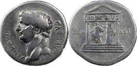The Roman Empire
 Claudius, 41-54. AR Cistophorus 11.12 g. Ephesus, circa 41-42. TI CLAVD CAES•AVG Bare head of Claudius to left. Rev. COM - ASI Disty...