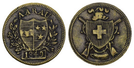 Aargau O.J um 1849 Schützenjeton Richter 3b vorzüglich