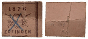 Zofingen 1876 Schützengesellschaft Karton Jeton 18x21mm Richter 25a vorzüglich