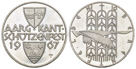 Oberentfelden 1967 Kantonales Schützenfest Silber 33mm 15g fast FDC