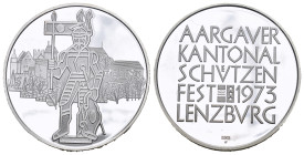 Lenzburg 1973 Kantonalschützenfest Silber 33mm 15g FDC