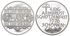 Schönengrund 1976 Eidgenössisches Schützenfest Silber 15g 33mm unzirkuliert