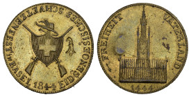 Basel 1844 Eidgenössisches Schützenfest Messing Jeton 23mm Richter 43d vorzüglich