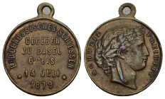 Basel 1879 Eidgenössisches Schützenfest Bronze 23mm Richter 115b vorzüglich