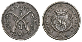 Porrentruy 1892 Societe de Tir Bronze Medaille Richter 120a vorzüglich