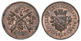 Bern 1842 Schützengesellschaft Bronze Jeton Richter 59a bis unz